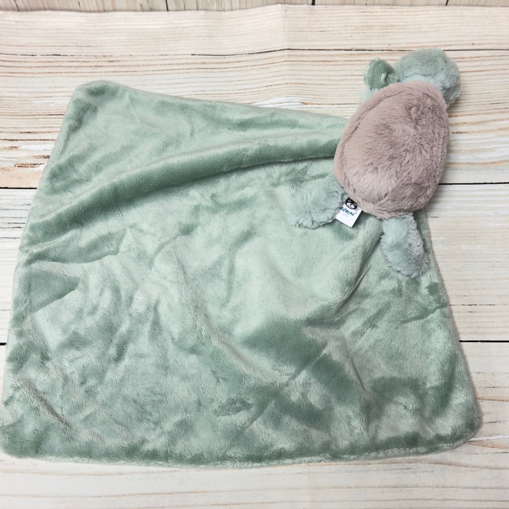 Jellycat Green Plush security Blanket bashful baby Turtle Lovey soother - Picture 3 of 6
